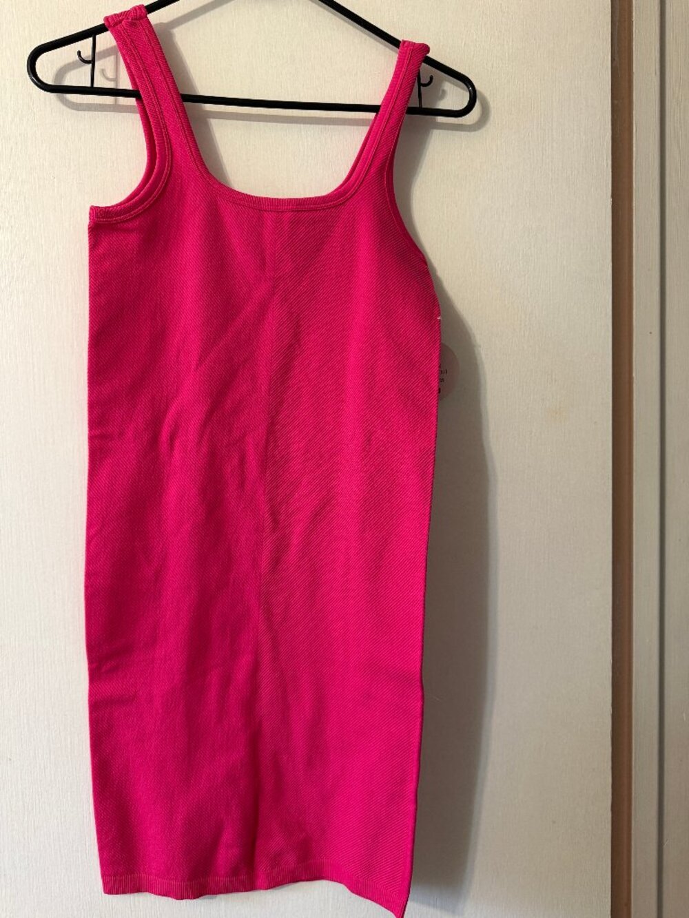 Hot Pink Ribbed Tank Dress • Size Medium